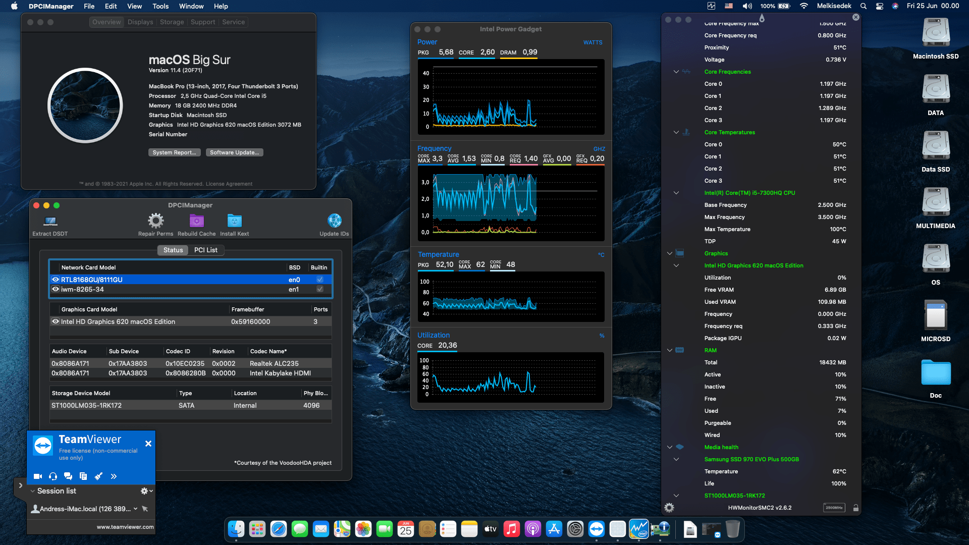 Success Hackintosh macOS Big Sur 11.4 Build 20F71 in Lenovo Legion Y520-151KBN